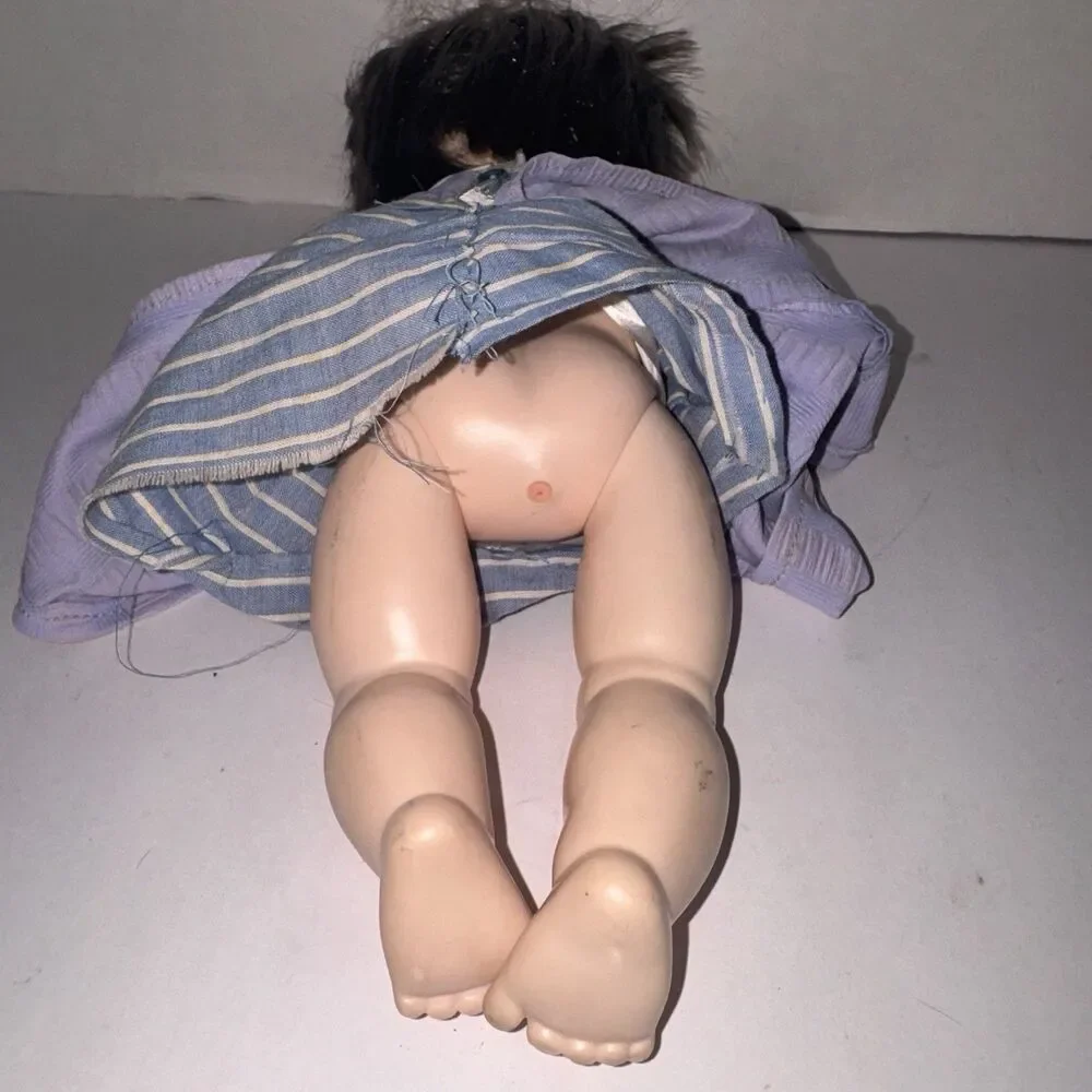 Vintage Madame Alexander 1965 Baby Doll 12” Brunette Sleep Eyes Dress
